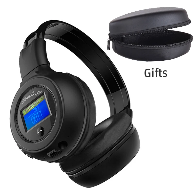 Хорошее качество,, Zealot B570, стерео Беспроводная гарнитура, Bluetooth наушники, повязка на голову, гарнитура с FM TF, светодиодный индикатор для mp3 - Цвет: Black