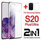 Защитное стекло S20, закаленное стекло 3D для Samsung Galaxy S10 Plus, 2 в 1, S 20 Note 10 Lite