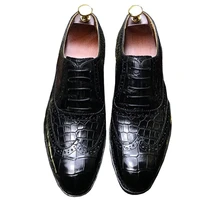 chue new crocodile leather men shoes business formal men shoes british style pointed fashion leather men shoes