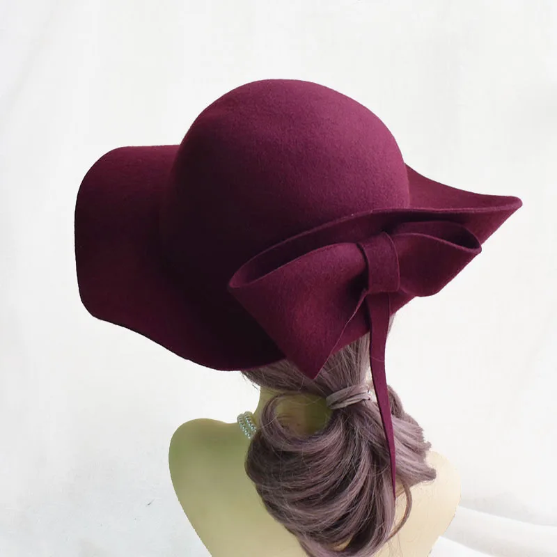 Шляпа фетровая женская широкополая шерстяная ELDW032 | Аксессуары для одежды