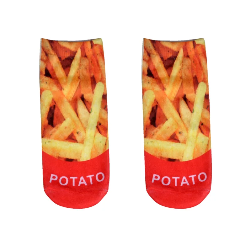 Симпатичные женские носки лодочки с рисунком животных и продуктов дизайнерские