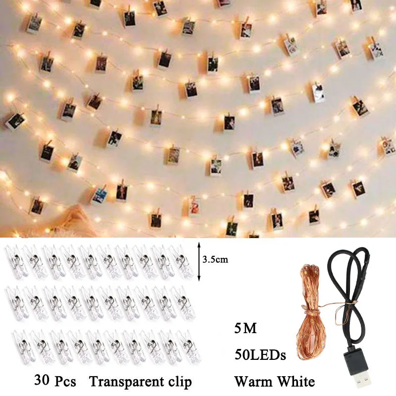 2m 5m Warm White LED String Lights 2020 Merry Christmas Decorations for Home Xmas Gift Tree Ornaments Garland 2021 New Year | Дом и сад