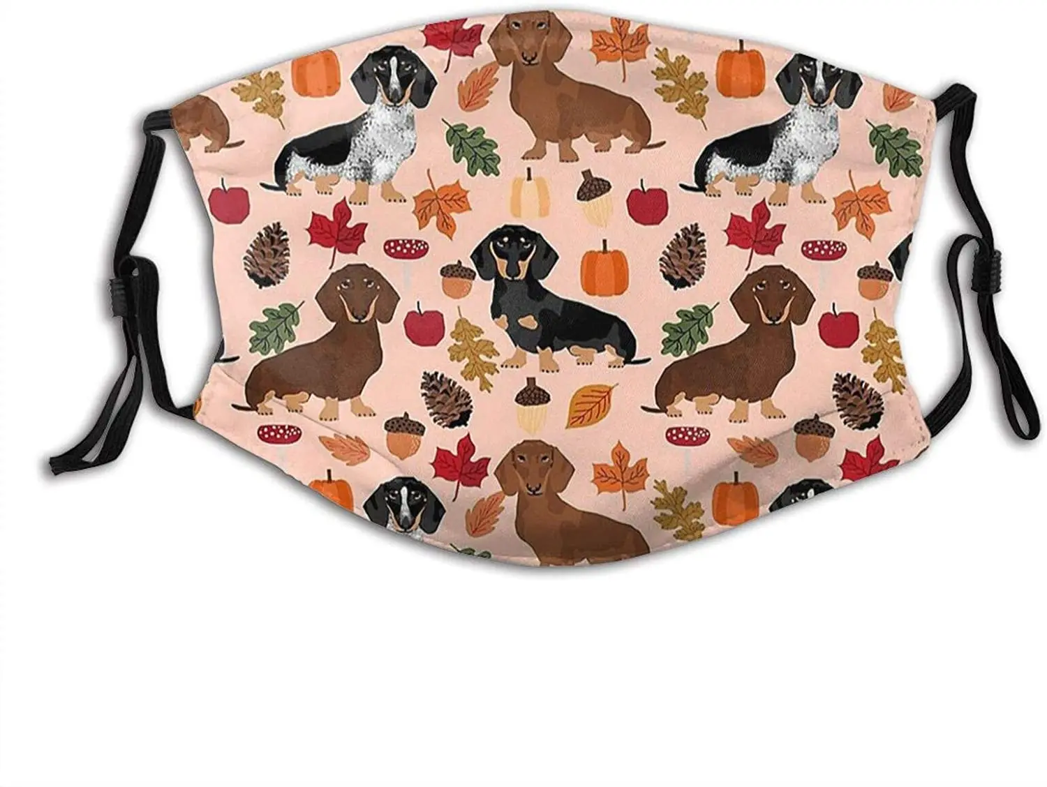 

Cute Dachshund Face Mask Washable Anti Dust Dog Face/Mouth Cover For Man Women Balaclava With 2 Pcs Filters