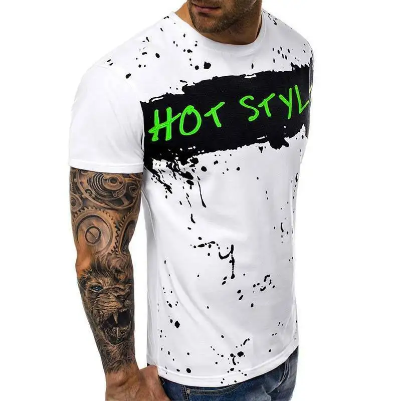 

Mens Summer Casual T Shirts Crew Neck Short Sleeve Tee Shirts Letter Print Tops