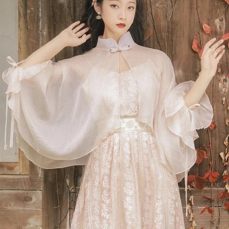 

Cheongsam Dress Embroidery Vintage Chinese Modern Dresses for Women Floral Lotus Sleeve Oriental Party Chiffon Dress Summer 2021