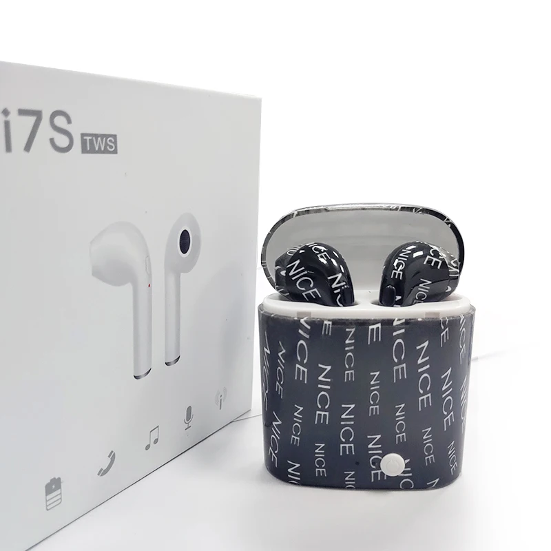 Mangoman i7s Tws Wireless Headphones Bluetooth Earphones Air Earbuds Handsfree in ear Headset wireless bluetooth headphones i7s - Цвет: I7SBKN