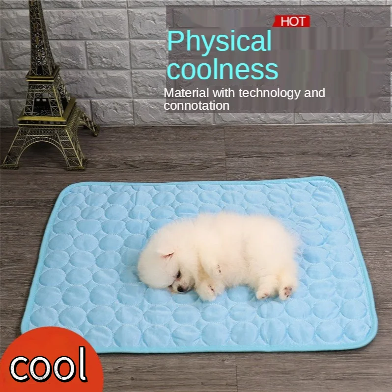 

Summer Cooling Mat for Dogs Cats Ice Silk Self Dog Crate Pad Washable Breathable Pet Cooling Blanket for Outdoor or In The Car