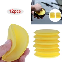 12pcslot car vehicle wax polish foam sponge hand soft wax yellow sponge padbuffer for car detailing care wash clean