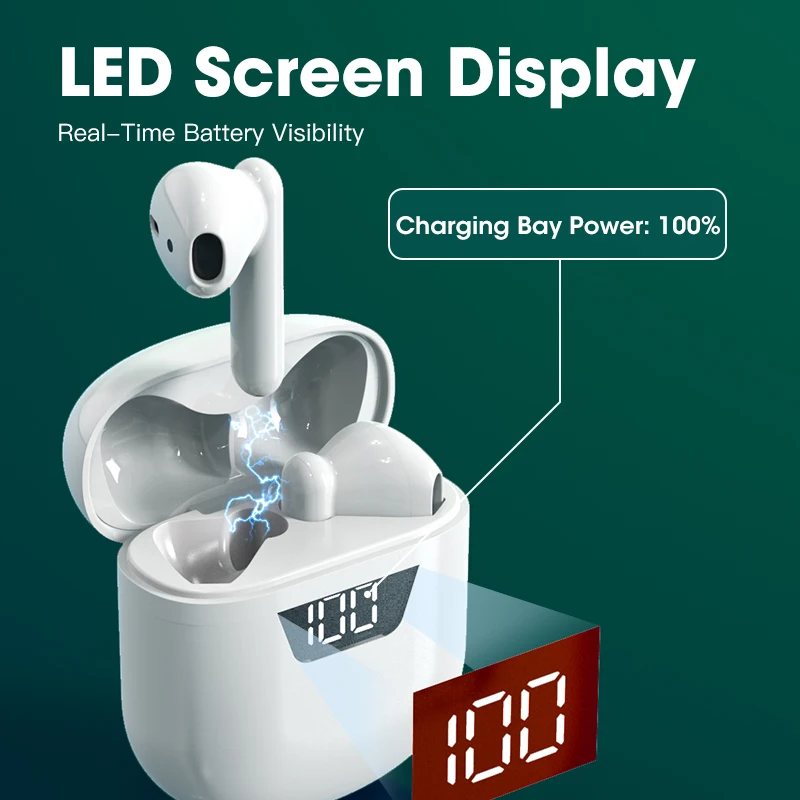Беспроводные TWS наушники Bluetooth с микрофоном сенсорное управление зарядный чехол