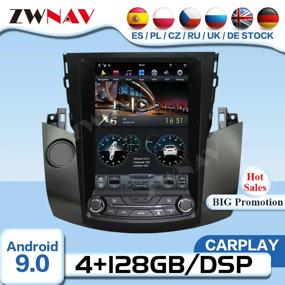 

Tesla Screen Android Video PLayer For Toyota RAV4 2003 2004 2005 2006 2007 2008 2009 GPS Radio Receiver Audio Stereo Head Unit