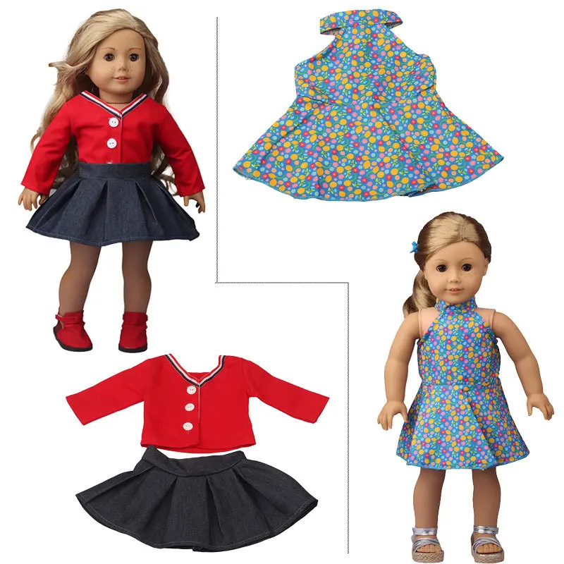 10 pzas/lote de moda Set de ropa para mu&ntilde;eca ropa de ni&ntilde;a americana ropa de la mu&ntilde;eca de 18 pulgadas para los ni&ntilde;os mejor regalo-4