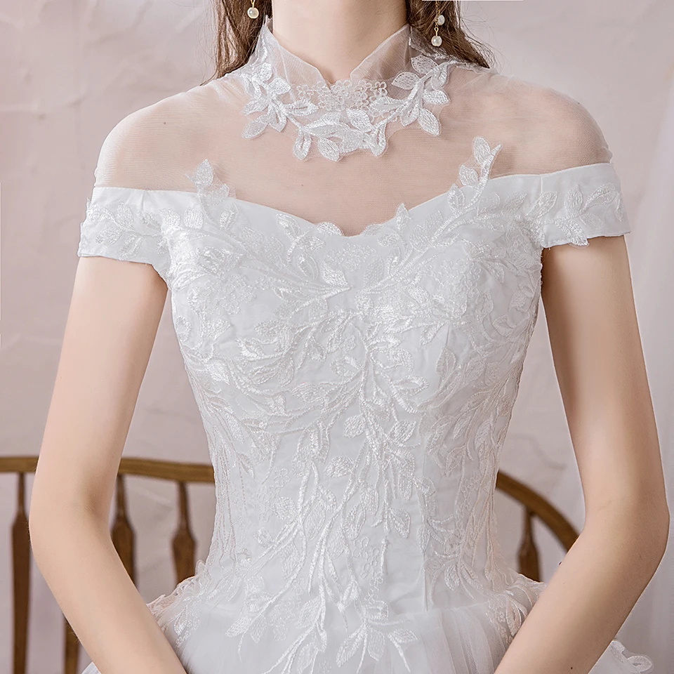 Бальное платье свадебное 2019 Милое Свадебное принцессы на шнуровке с высоким