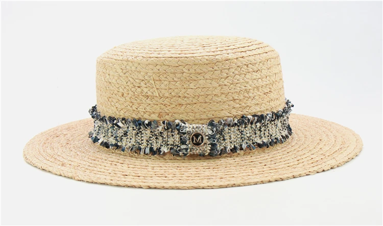 New Fashion Teddy Bear Ribbon Raffia Hat Women Summer Beach Hats Handmade Weave Soft Straw Hat Female Travel Caps Wholesale