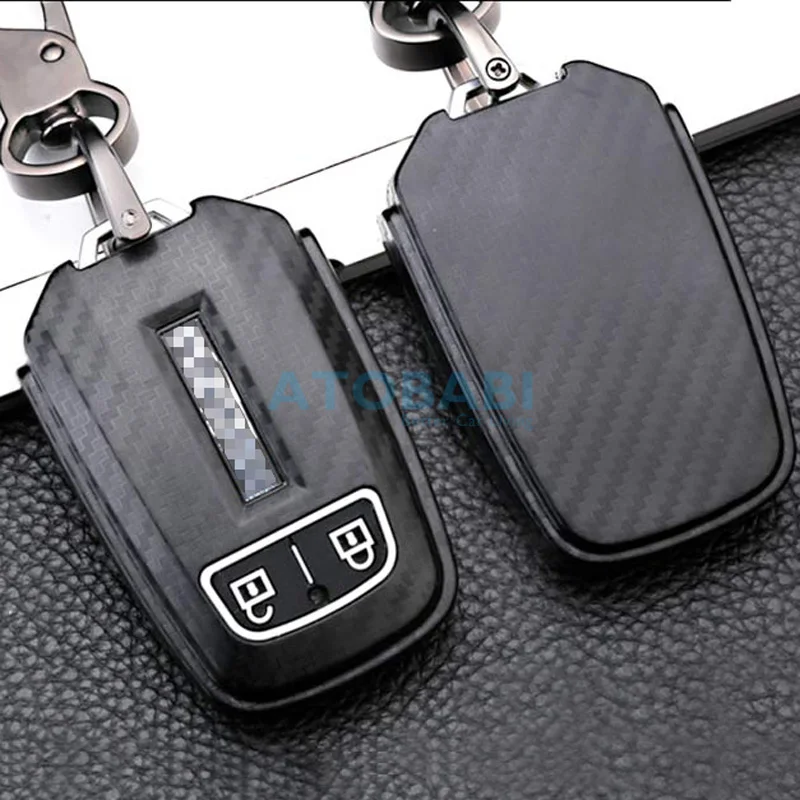 Carbon ABS Plastic Car Key Cover For Isuzu MUX MU-X D-MAX DMAX 2 Button Keychain Smart Keyless Remote Fob Protect Case Accessory |