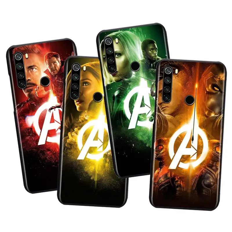 

Marvel Avengers Hero Cool Soft TPU For Xiaomi Redmi Note10 10S 9T 9S 9 8T 8 7 6 5A 5 4 4X Prime Pro Max Black Phone Case