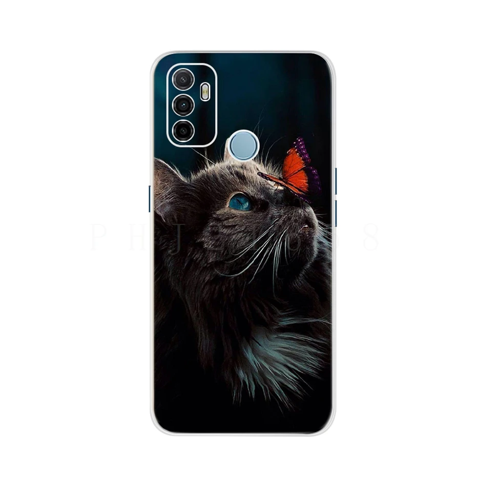 For Oppo A53 Case Cute Cat Painted Cover For Oppo A53 Phone Cases CPH2127 OppoA53 Full Coque Bumper 6.5'' Oppo A 53 Phone Fundas oppo cover