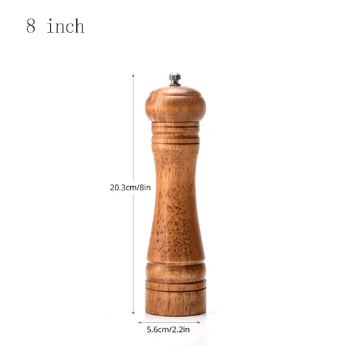 1ps 8 inch 5-дюймовый деревянная мельница для соли и перца, ручной морская соль травы перец шлифовальные машины с Керамика, шлифовка, Кухня специй травы инструменты - Цвет: 1ps 8 inch
