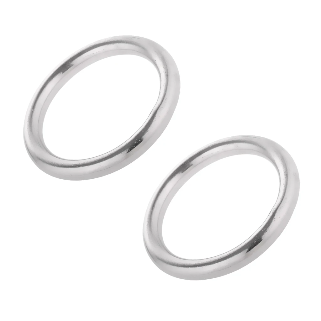 

2x Boat Marine 304 Stainless Steel Polished O Ring Smooth Welded 8x80mm
