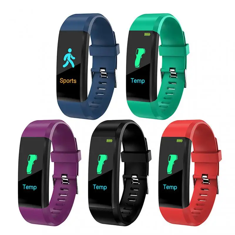 

115Plus M5 Smart Bracelet Sports Pedometer Watch Fitness Running Walking Tracker Heart Rate Pedometer Smart Band for IOS Android