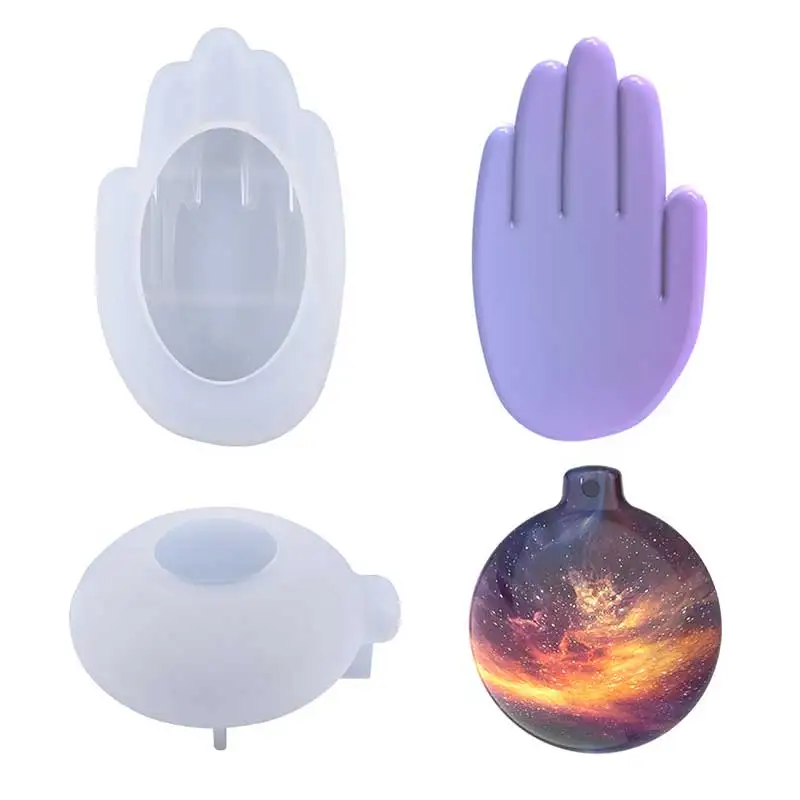 

Resin Epoxy Hand Palm Shape Candlestick Silicone Mould DIY Cement Plaster Jewelry Display Tray Mold Soap Dish 1Pc