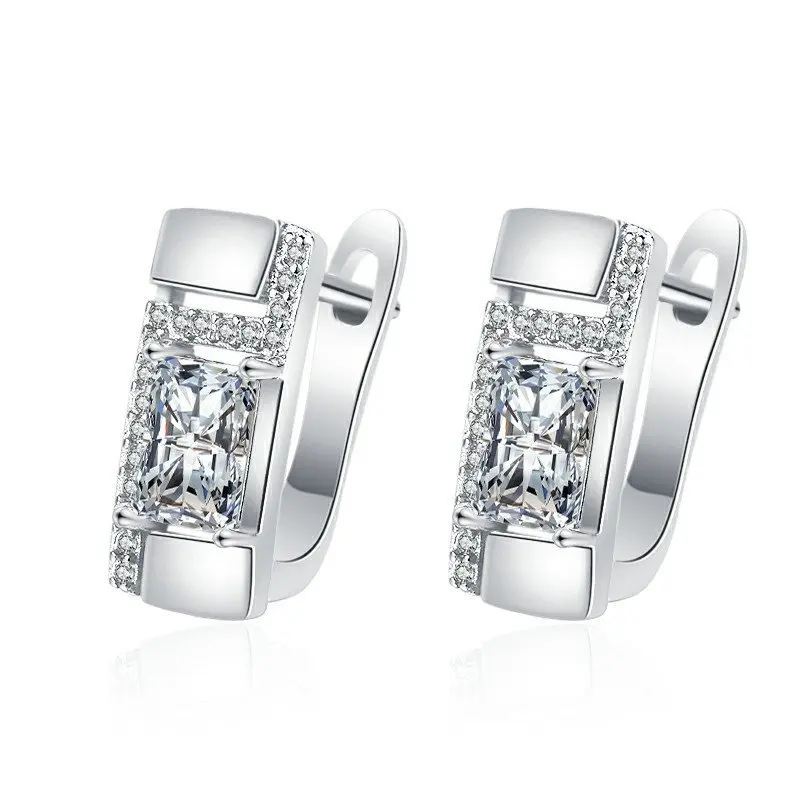 Роскошный CZ простой и модный U-образный женский серьги с французским замком оптом дропшиппинг