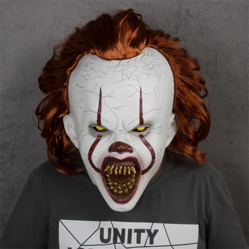 LED Lights Pennywise Mask It Chapter Two Scary Clown Cosplay Halloween Latex Masks | &amp Eyewear