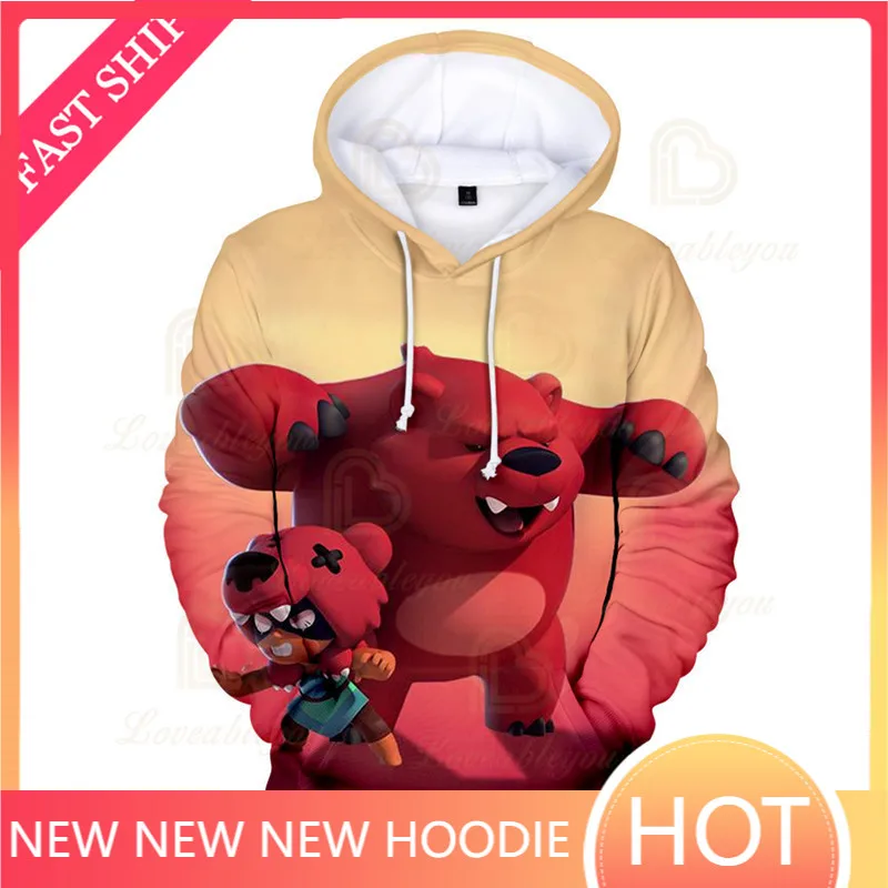

Browlings Cartoon Tops Teen Clothes Crow Shooter Kids Hoodie MAX Star Browlings Game Spike 3D Print Sweatshirt Tops Boys Girls
