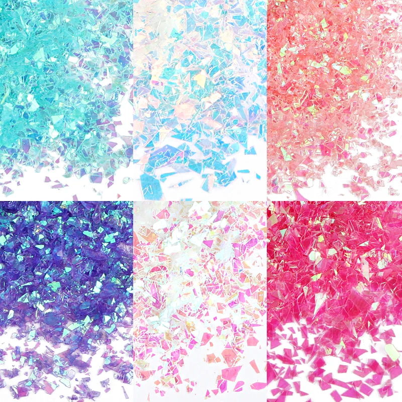 

Блестки для дизайна ногтей, 6 цветов