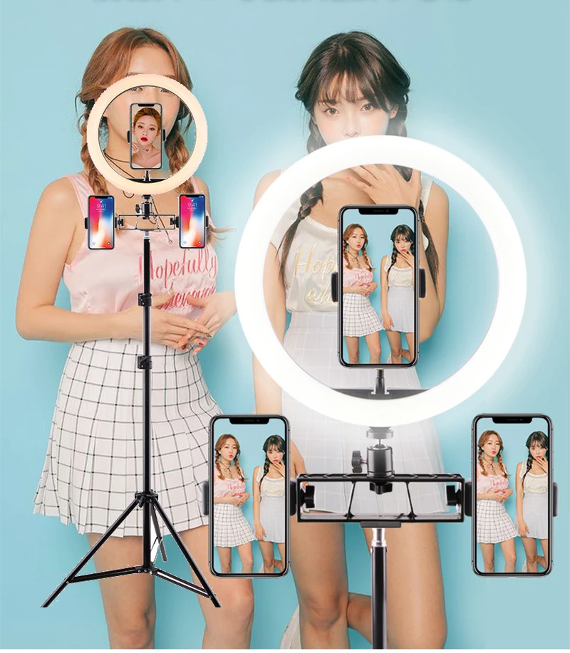 Монопод для селфи кольцо лампы фото круглый светодиодный фотографический видео