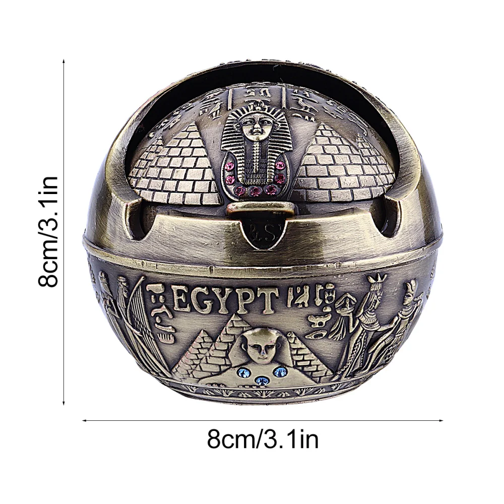Пепельница с крышкой и защитой от ветра креативная пепельница в египетском стиле