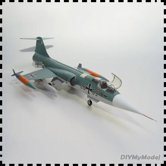 DIYMyModeI-rompecabezas a escala 1:33, F-104G de EE. UU., Starfighter, bricolaje, manualidades, KIT de modelo de papel, juguete hecho a mano-0