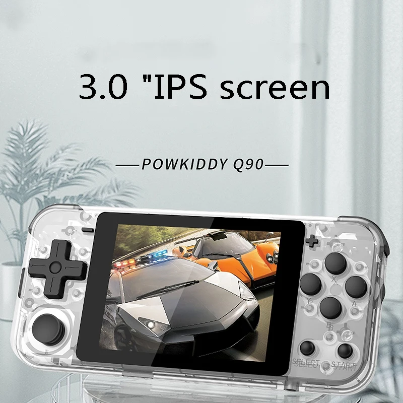 

Q90 Retro Game Console Open Source Stuart Dual System Tony System Built-In 2500 Clic Handheld Game Console 3 Inch IPS Sn