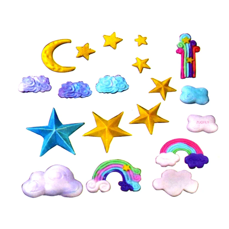 9pcs/set Rainbow Cloud Shape Cookie Cutting Mold Fondant Cake Biscuit Pastry Printing Decoration Cutter Baking Tools | Дом и сад