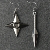 kunai dart drop earrings shuriken weapon konoha black japan ninja cosplay itachi anime cool statement gothic jewelry wholesale