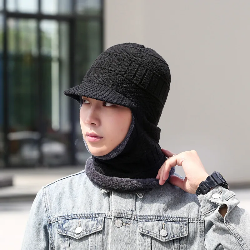 Зимние теплые шапки для мужчин Шапка-бини зимняя шапка мужской женский шерстяной