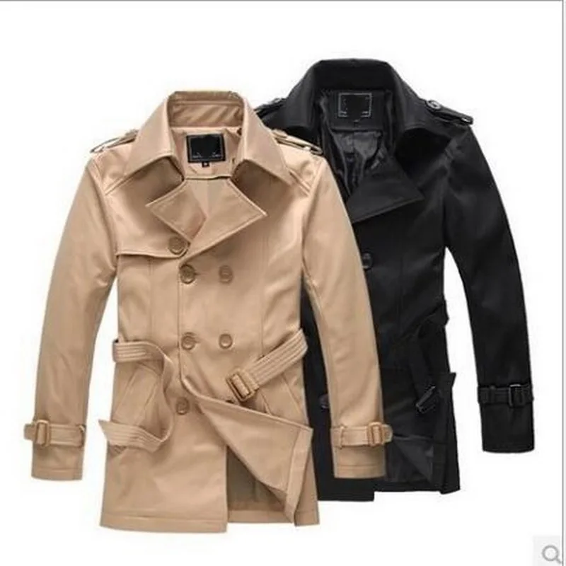 Тренчкот мужской деловой с отложным воротником брендовый Повседневный