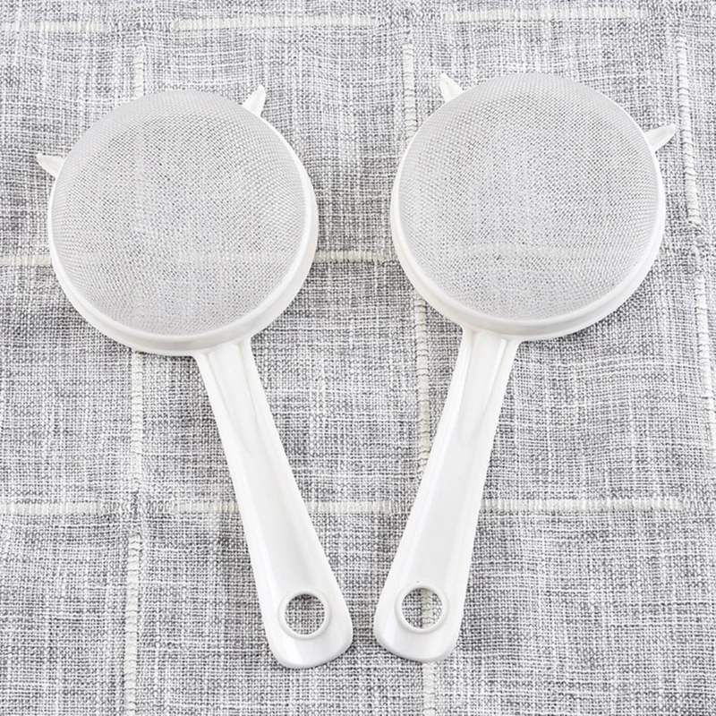 

Handheld Plastic Screen Mesh Tea Leaf Strainer Flour Sieve Colander Reusable Handheld Colander Kitchen Accessories