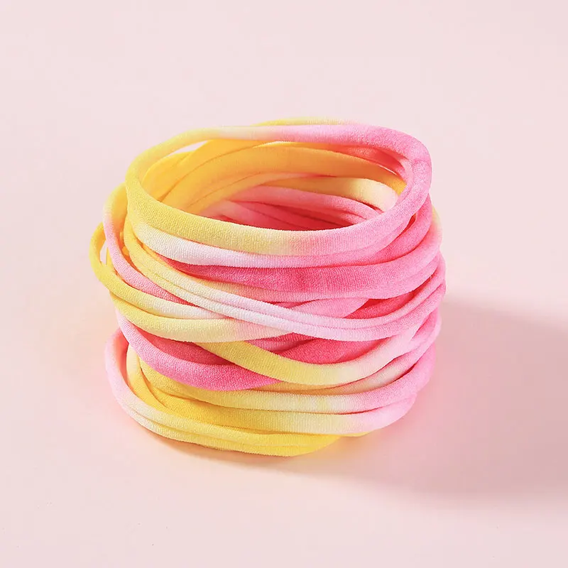10 шт./лот детские мягкие эластичные кольца для волос веревка Радужный цвет