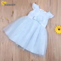 mababy 6m 5y summer toddler baby kid girls tutu dress princess bow pearl ball gown dresses party costumes pink blue orange
