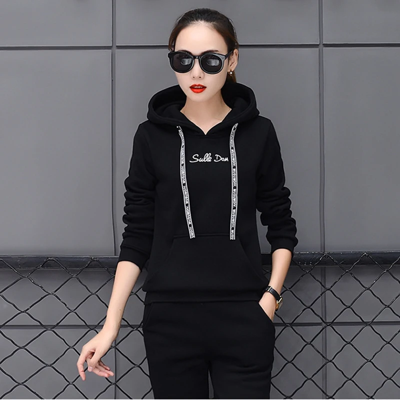 Voobuyla осень плюс размер 3XL Двухсекционный спортивный костюм для бега женские