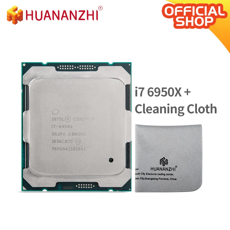 

HUANANZHI cleaning cloth with Intel CORE i7 6950X CPU 3.0G LGA 2011--V3 PC Desktop processor For X99 motherboard