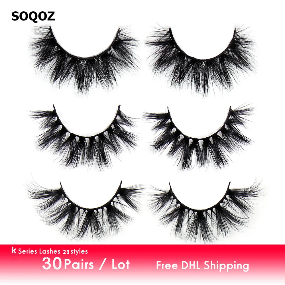 Wholesale 30 Pairs/Free DHL Shipping Lashe 5D Mink Eyelashes Fluffy Natural Long Lashes Cruelty Free False Eyelash Makeup