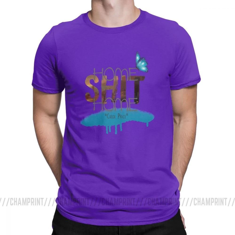 Home Shit Home Life Is Strange мужские футболки, винтажные футболки с коротким рукавом и круглым вырезом, футболка из чистого хлопка, одежда для вечеринок - Цвет: Фиолетовый