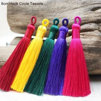 5pcslot 8cm hook circle tassels silk fringe bangs flower tassel trim decorative tassels for curtains home decor accessories