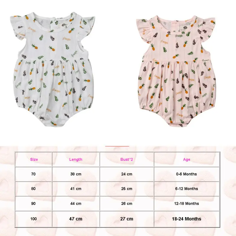 

New Fashion 0-24M Baby Girl Floral Romper Newborn Bodysuit Girls Pineapple Bodysuits Cute Kids Sunsuit Summer Clothes Outfits
