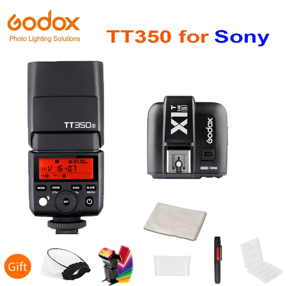 Godox Mini Speedlite TT350S вспышка для камеры TTL HSS GN36 + X1T S передатчик Sony беззеркальной DSLR A7
