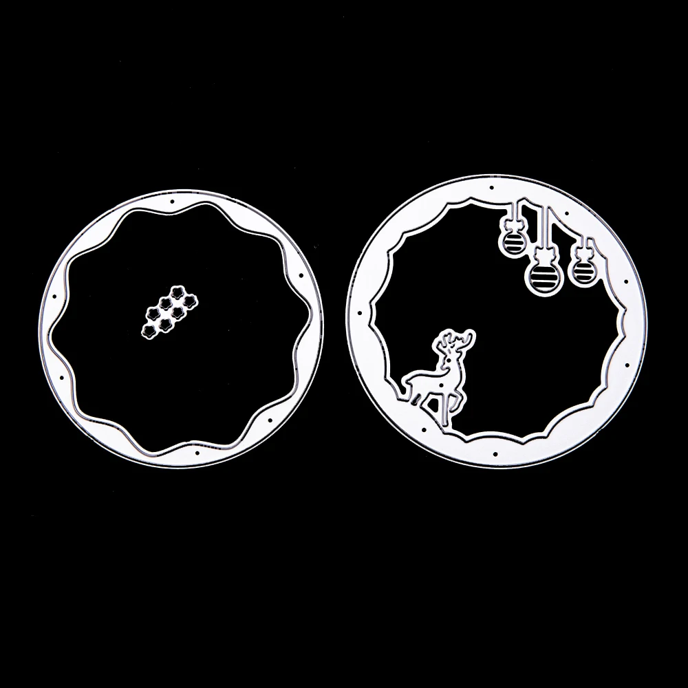 Металлические Вырубные формы рождественские украшения рамка оленя вырубные