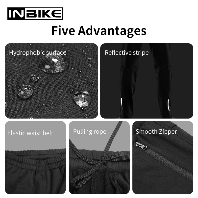 INBIKE мотоциклетные Теплые повседневные штаны для бега, дышащие мотоциклетные брюки, водонепроницаемые спортивные штаны на молнии с карманами для езды на мотоцикле