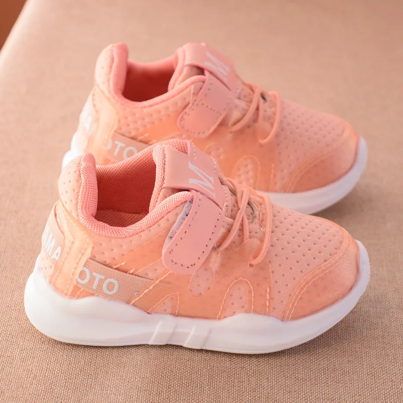 2019 autumn new fashionable net breathable pink leisure sports running shoes for girls white boys brand kids | Детская одежда и