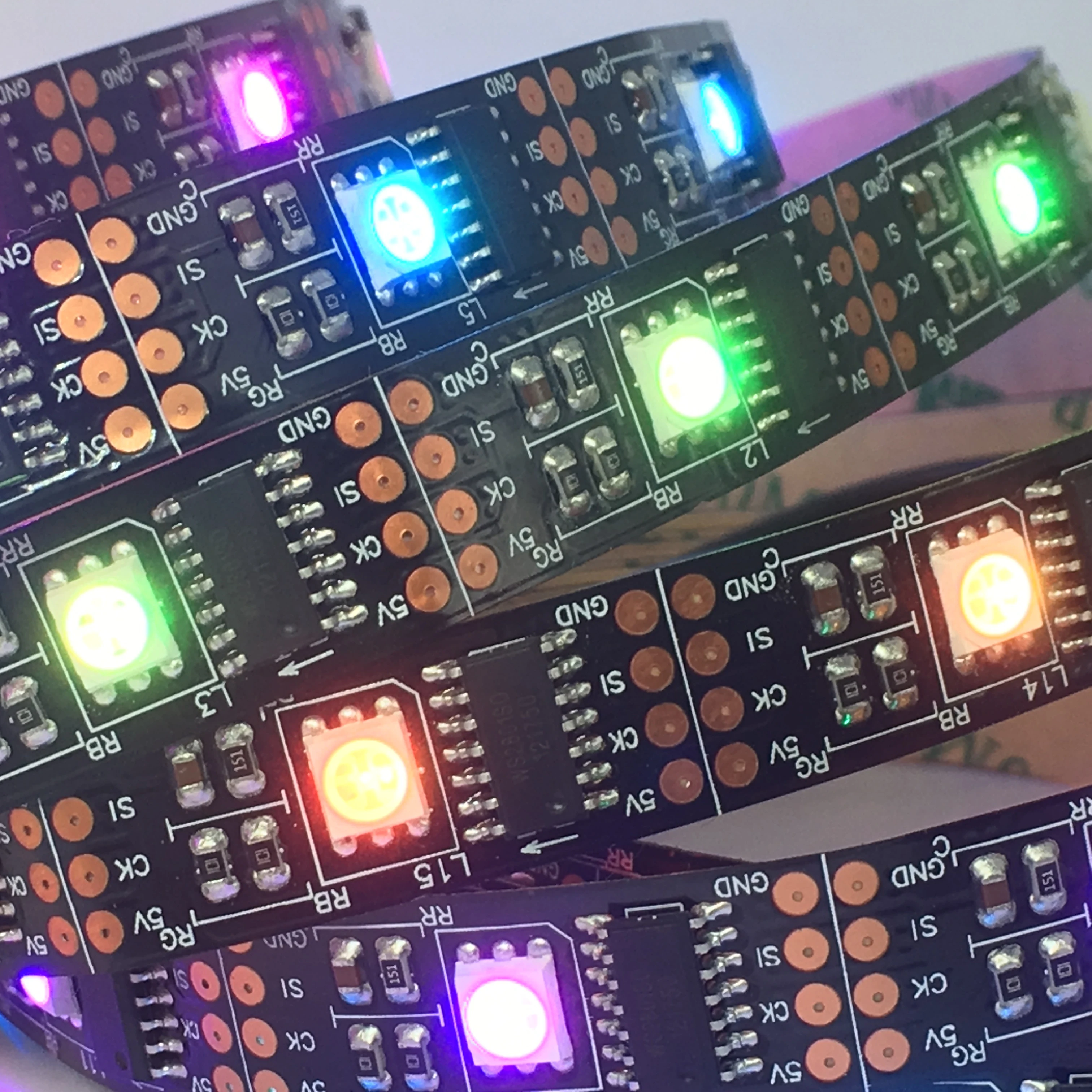 WS2801 интеллигентая(ый) Светодиодные полосы SMD5050 5V 32Led/м индивидуально адресуемых лента полный мечта Цвет светильник IP30 IP65 IP67
